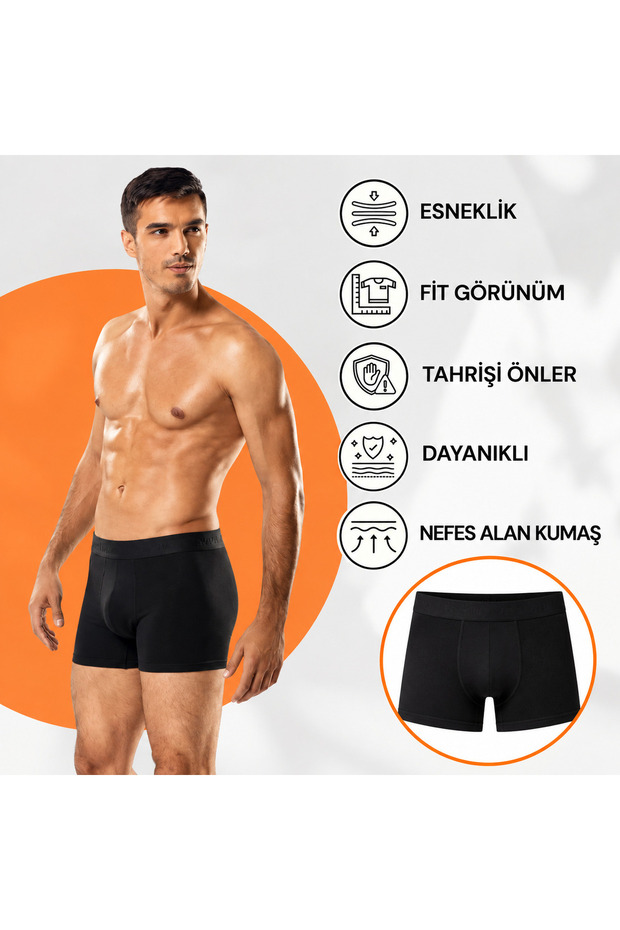 Tutku Lycra Men's Boxer-Black-Xl-1 Piece
