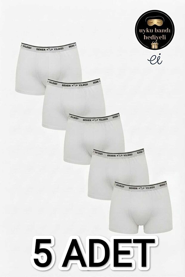 5-Piece Cotton Lycra Men's Boxer Set - Special Production with Sleep Band as a Gift