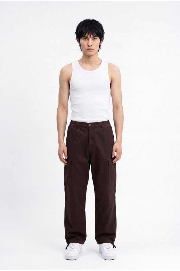 Men's Baggy Cargo Pants Brown