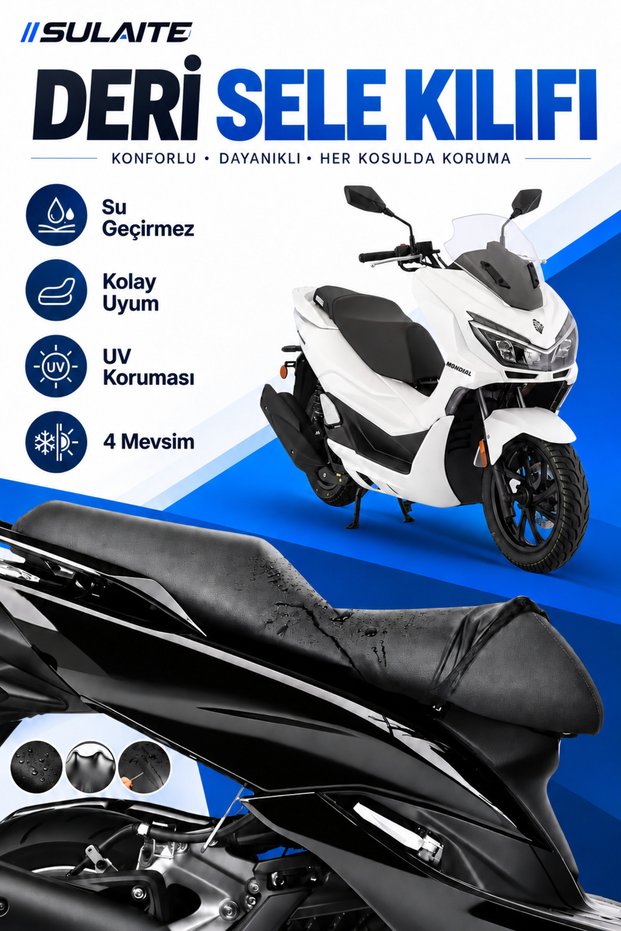 Mondial Strada Compatible Flexible Leather Saddle Cover Full-Fitting Waterproof Motorcycle Seat Cover