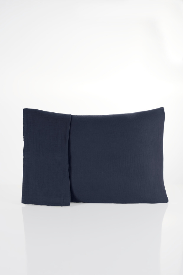 100% Cotton 2 Layer Muslin Pillowcase Set of 2 50X70 cm Double Sided Washable Wrinkled Texture