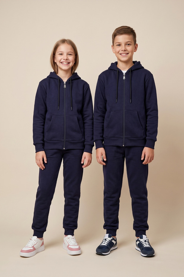 Boys' and Girls' Cardigan Hooded Jacket 100% Cotton