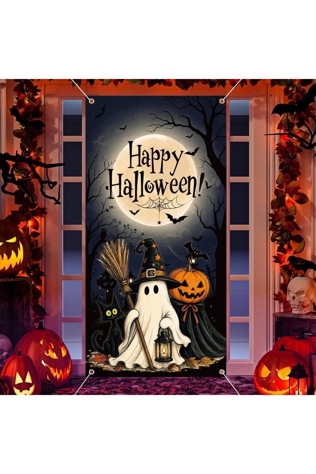 Halloween Themed with Elastic Bands, Fabric Door Decoration, Classroom Door, School Event Door Decoration