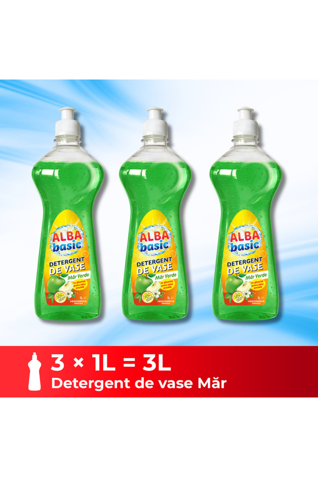 Pachet 3 x 1L Detergent pentru vase Măr