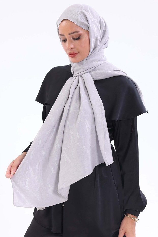 Alia Shawl - Vo Motif Pattern - Silver