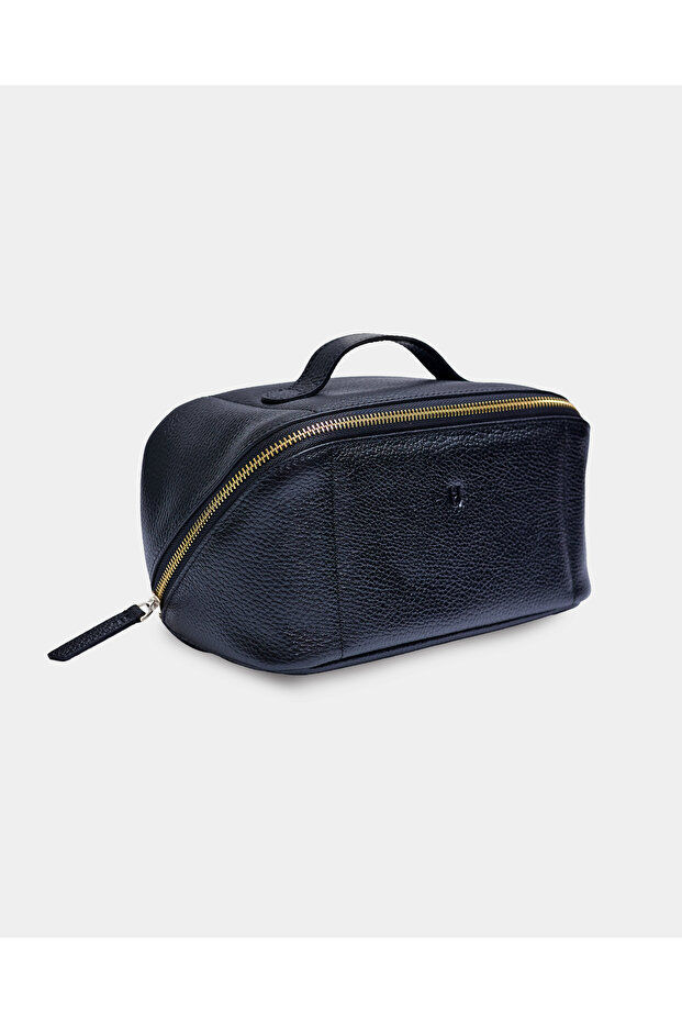 London Stella Leather Cosmetic Bag Flotter Black