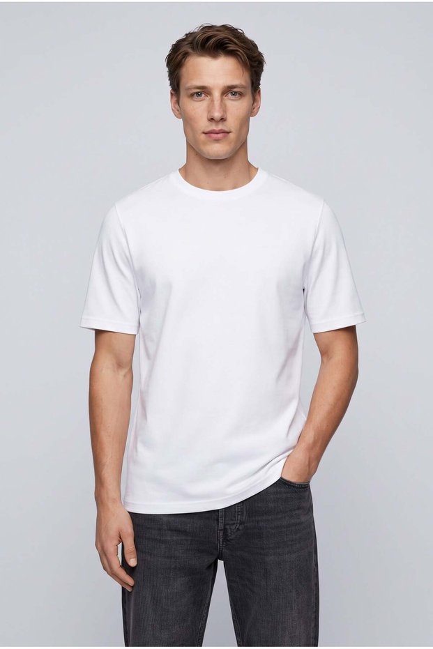 Men's 100% Cotton Interlock Short Sleeve T-Shirt White
