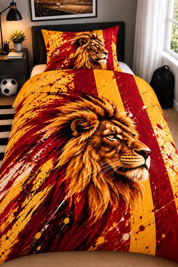 Galatasaray Themed, Single Duvet Cover Set (Without Sheets)