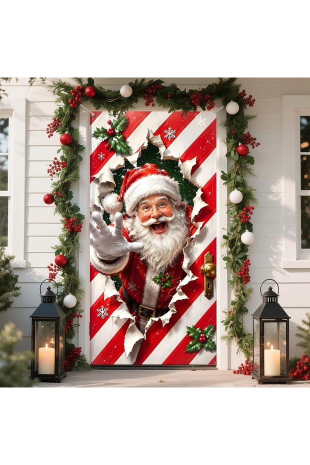 Elastic Happy Christmas, Fabric Door Decoration, Classroom Door, School Event Door Decoration