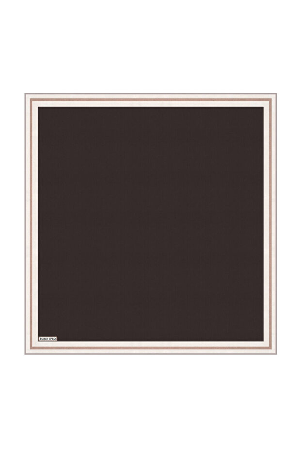 Bitter Brown Border Plain Silk Handkerchief