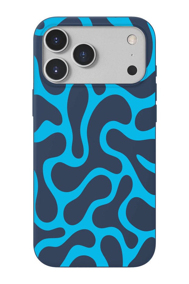 iPhone 17 Pro Max/18Pro Max-Compatible Waves Design Suede Inside + Tpu Flexible Silicone Phone Case