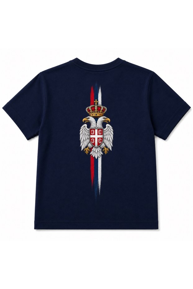 Serbia Crowned Eagle & Architecture Graphic Kids T-Shirt