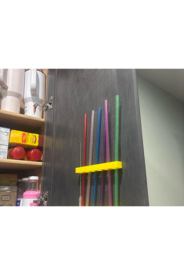 Straw Holder for Kitchen Cabinet Door