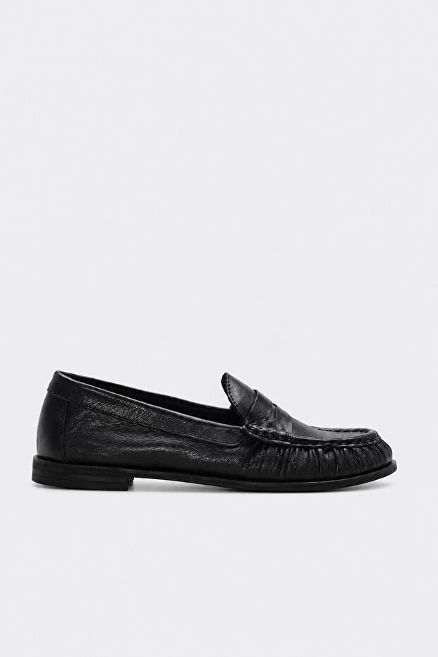 Genuine Leather Black Women's Casual Shoes 319Za1000