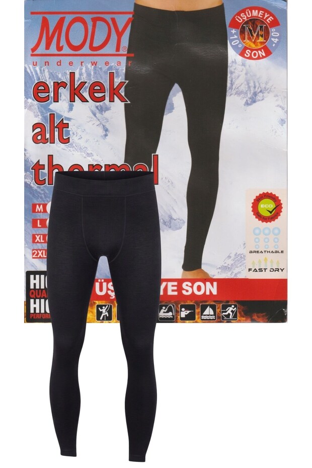 Men's Winter Black Color Lycra Mody Thermal Underwear