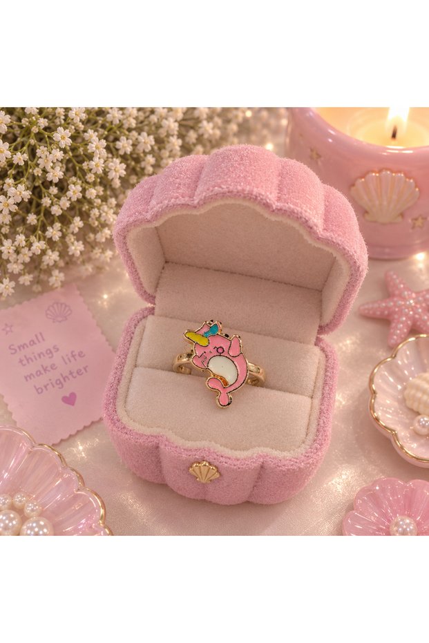 Colorful Animal Charm Ring Set