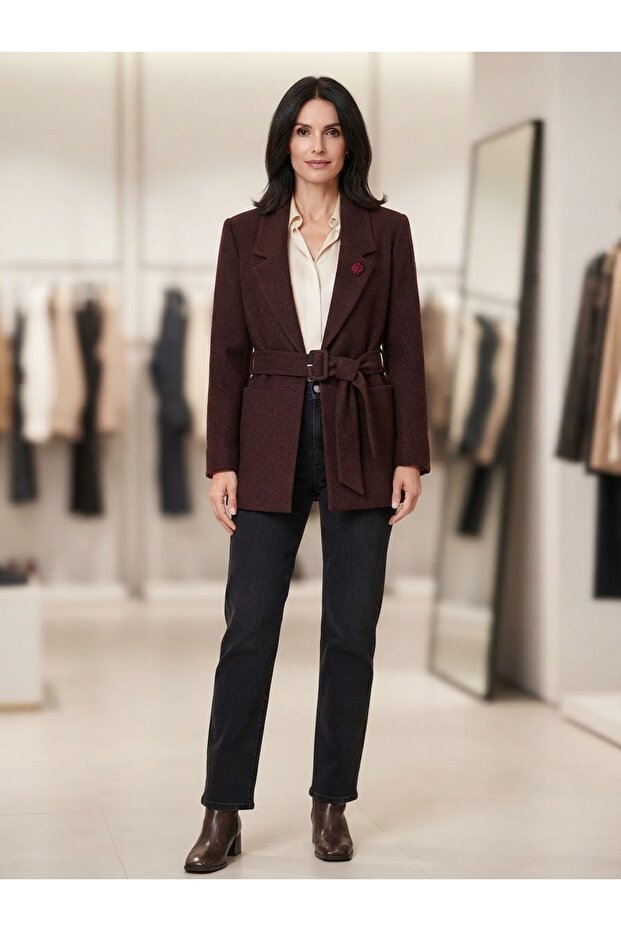 Kemerli blazer ceket