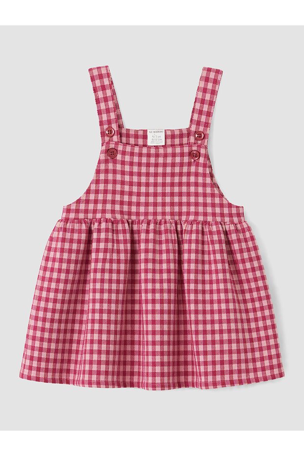 Peak New Season Pink Plaid Gabardine Dress for Baby Girls.