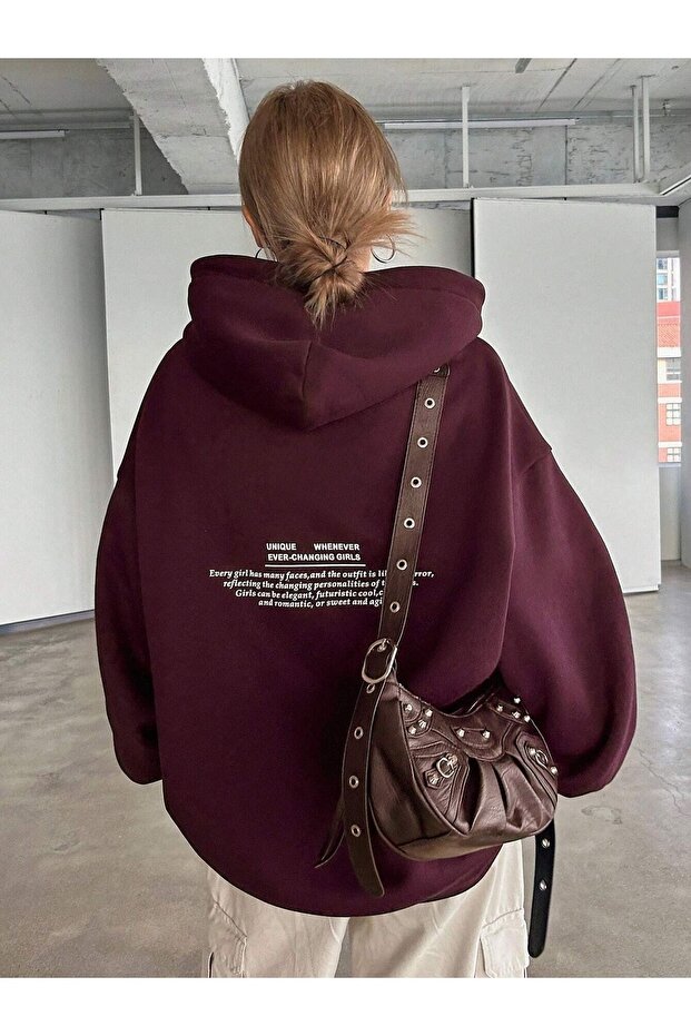 Unique Printed Premium Oversize Hooded 3 Thread Cotton Sweatshirt