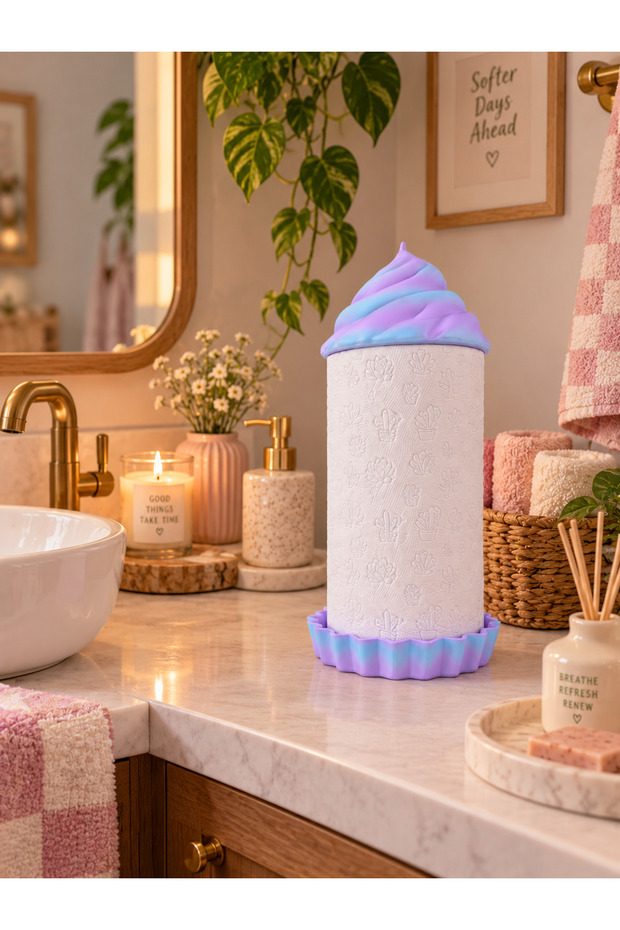 Cupcake Paper Towel Holder | Decorative Paper Towel Holder Bathroom Organizer & Organizer Accessory