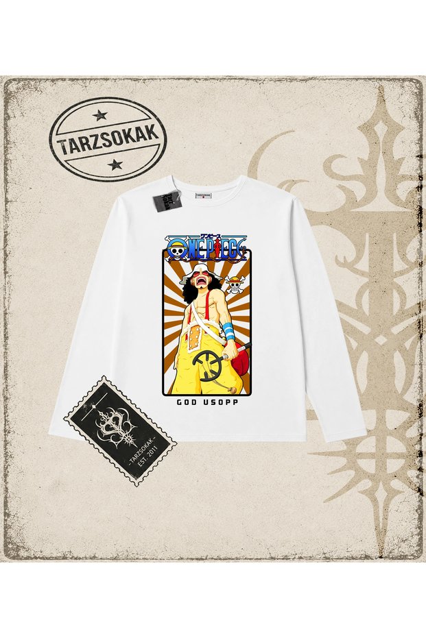 One Piece Anime Characters Biskilet Collar Long Sleeve White