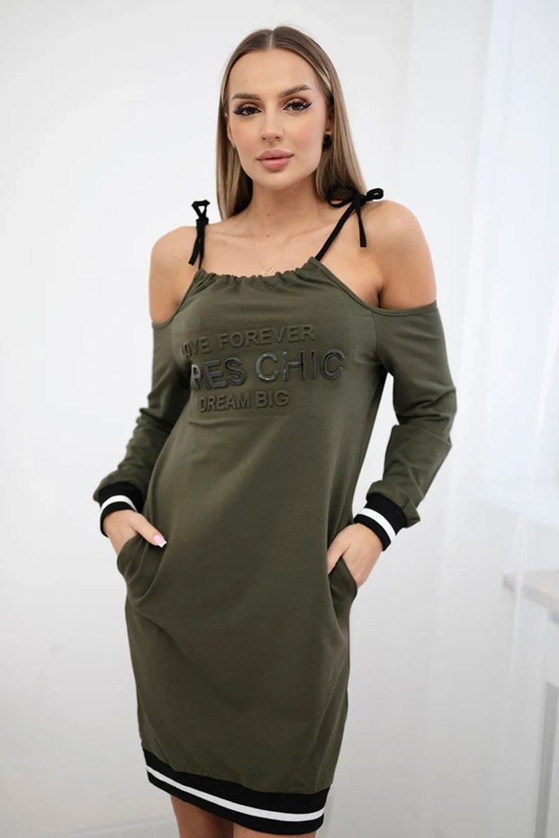 Rochie Tres Chic kaki