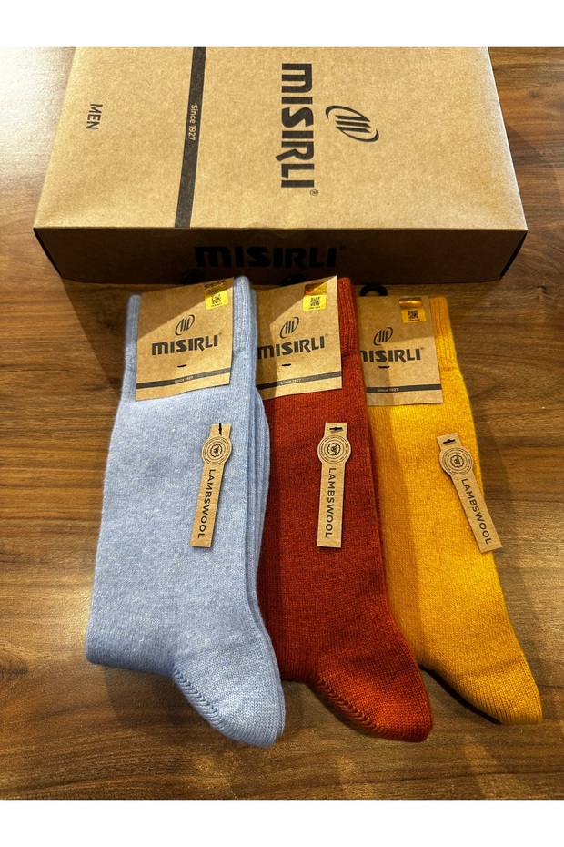 Lambswool Seamless Comfortable Lamb Wool Men's Winter Socks 3-Pack