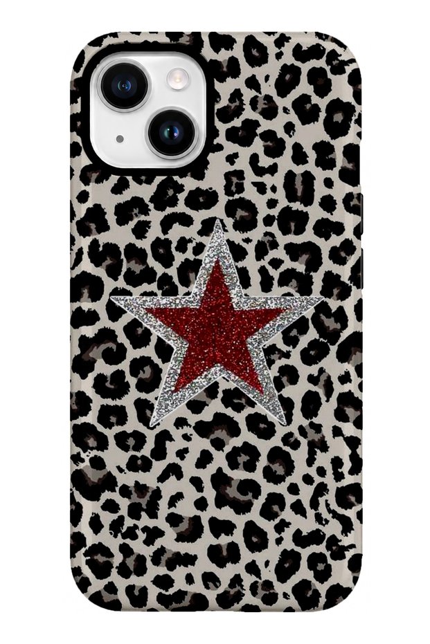 iPhone 15 Compatible - Red Star, Double Layer Cover, Glossy Surface Protective Case