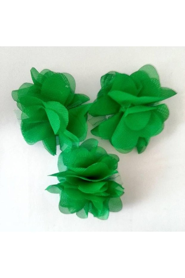 Green Laser Cut Ribbon Flower Tulle 1 Meter