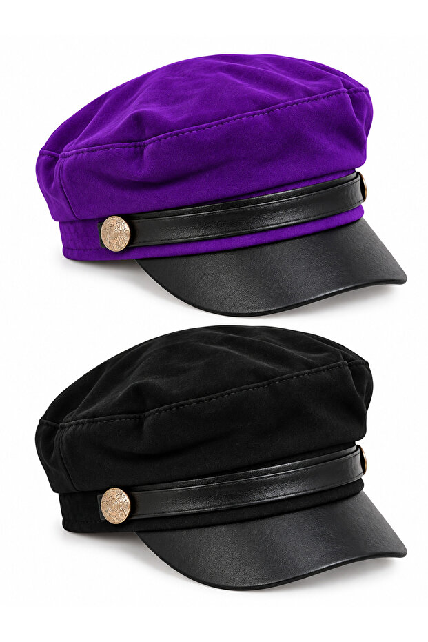 Women's Suede Winter Newsboy Cap Captain Hat