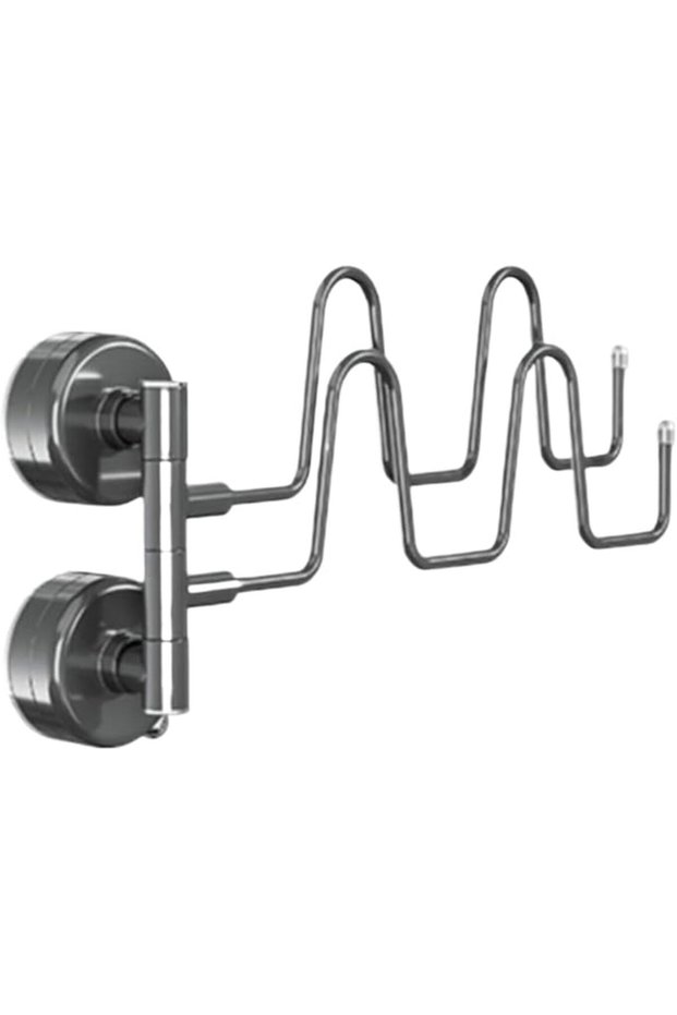 Wall Mounted Shoe Rack, Sturdy Iron, Rotatable, Suction Cup Gray