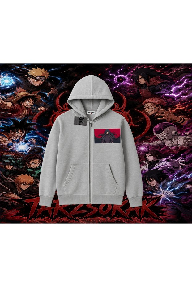 Madara Uchiha Naruto Anime Character Oversize Unisex Cardigan & Jacket Zippered Sweatshirt White