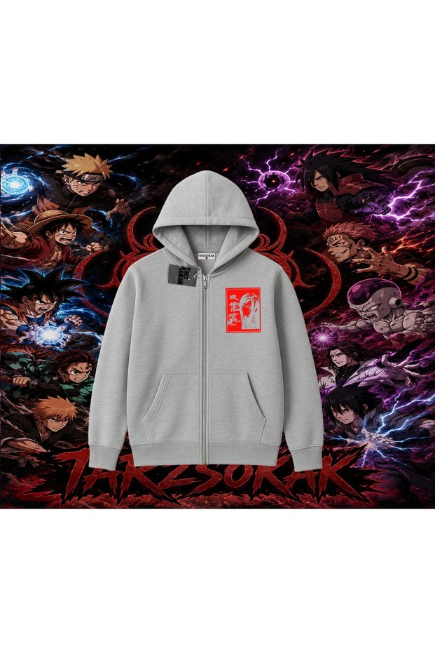 Orochimaru Naruto Anime Character Oversize Unisex Cardigan & Jacket Zipper Sweatshirt White