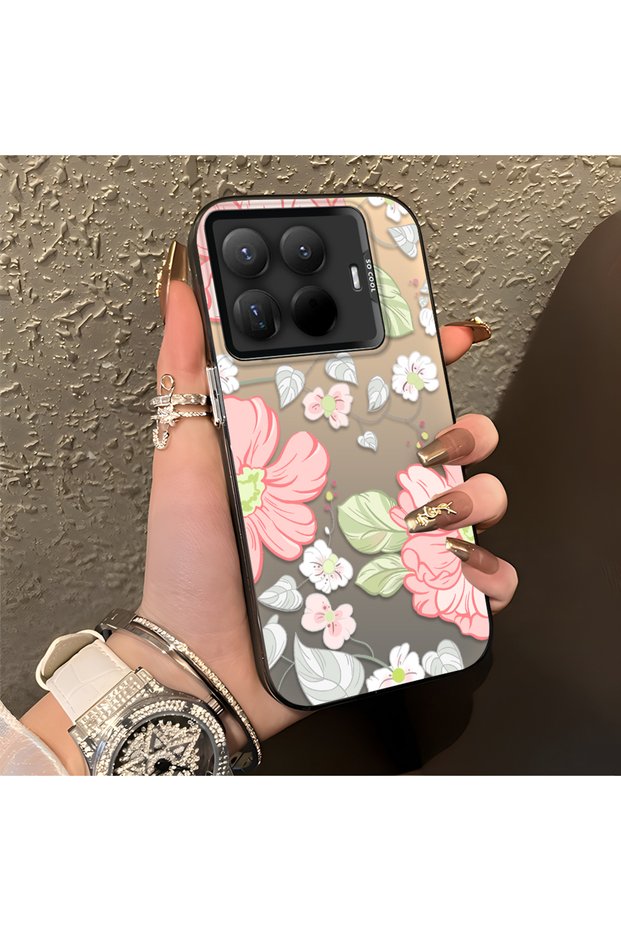 Mi 15t Pro Compatible Fresh Pink White Flower Ivy Full Surround Elegant Shockproof Printing