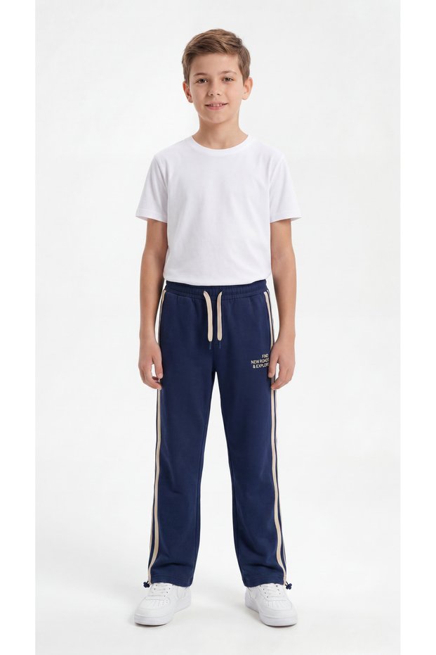 Find New Roads & Explore Printed Boys' Sweatpants with Cuffed Cuffs