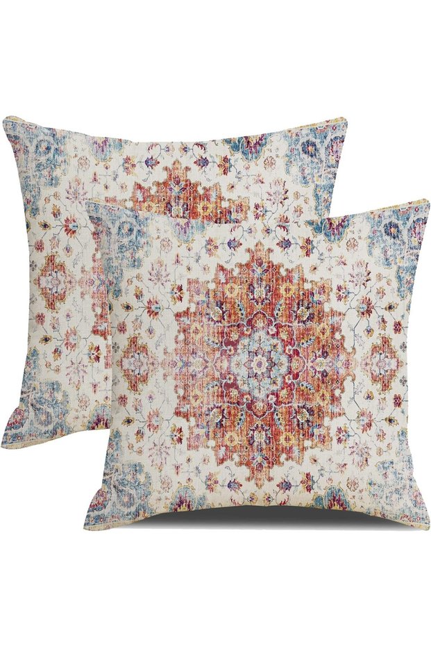 أغطية وسائد بوهو من EOGILY، مقاس 45 × 45 سم، بنقشة سجاد بوهيمية عتيقة، أغطية وسائد زخرفية.