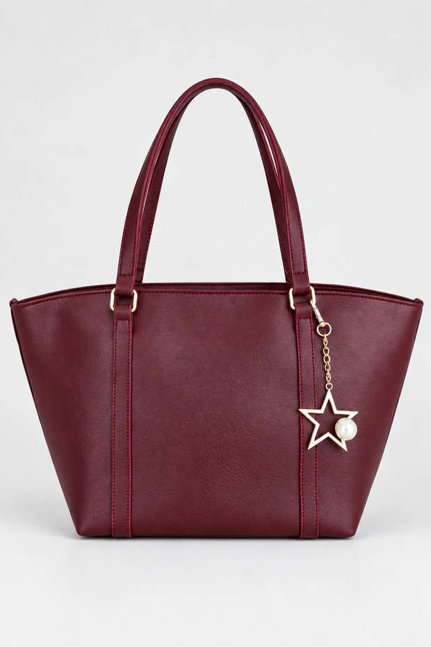 Star Detailed Wide Form Women's Shoulder Bag