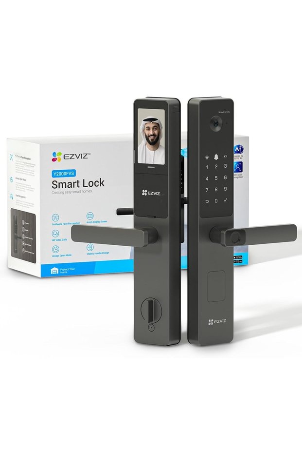 Smart Lock Y2000FVS, Biometric Smart Door Lock, 3D Face Recognition Built-in Wifi Door Lock, Night Vision, Active Intercom & Child Safety, IP52 for Home, Apartment, Office, Hotel 6068