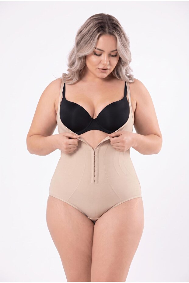 Women's Plus Size Underbust Snap Fastener Skin Body Corset C5T0N19-B