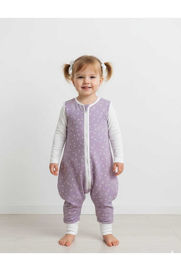 Fiber-Free 1.0 Tog 100% Cotton Double Layer Combed Cotton Girls' and Boys' Sleeping Bag with Booties/