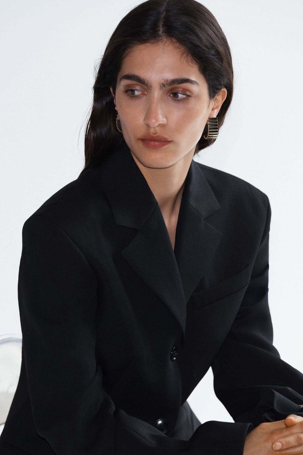 Single-breasted wool blazer