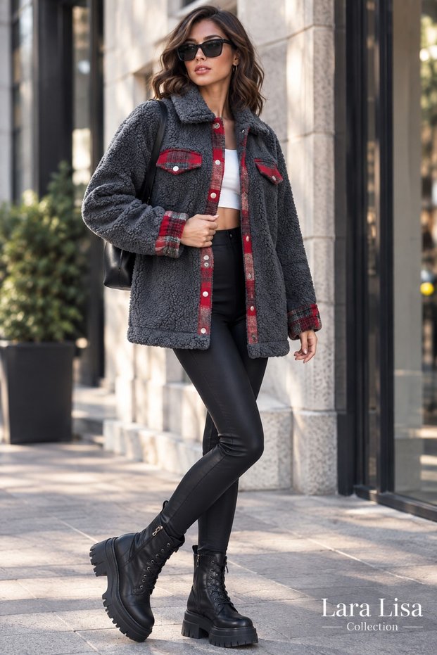 Wellsoft Lamb Feather Lined Unisex Jacket with Snap Fasteners on the Front for Women and Men
