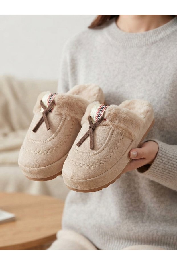 Women's Suede Moccasin House Slippers | Plush Fur Slippers | Tassel Detailed Lightweight Soft Non-Slip Sole