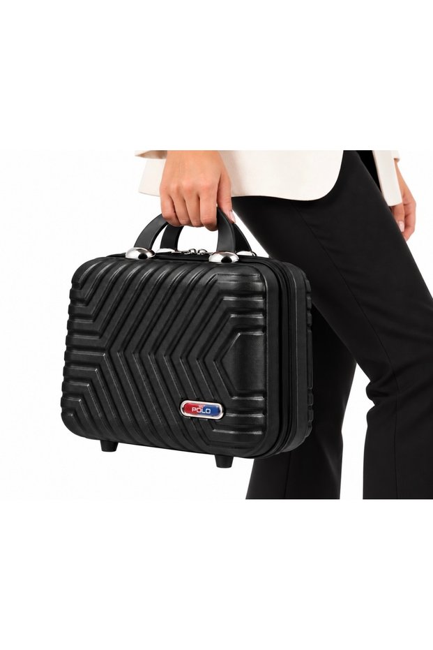 Women's Black Abs Makeup and Hostess Type Unbreakable Handbag Suitcase