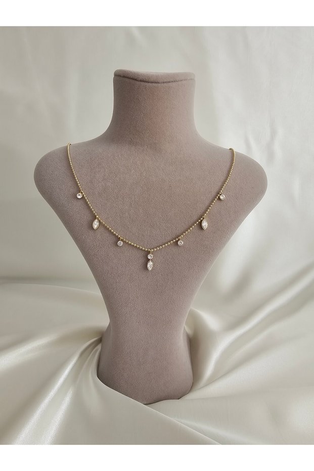 Women's Steel Tarnish-Resistant Stone Necklace