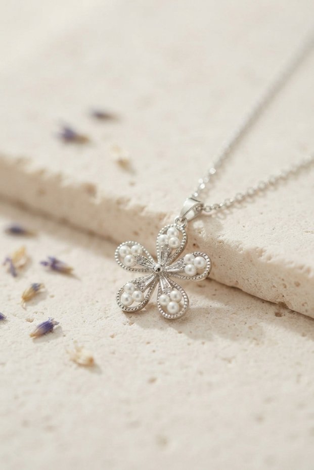 Chain Silver Color Flower Model Women's Necklace - Ebj260926W47066