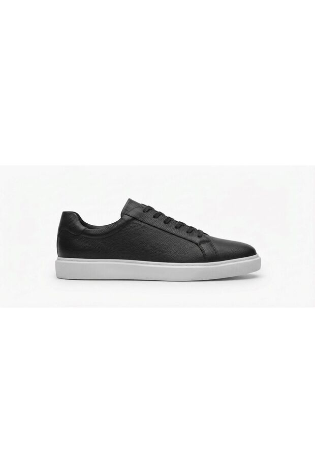 Genuine Floater Leather High White Eva Sole Odor-Free Black Sneaker Men's Shoes Te0065-2