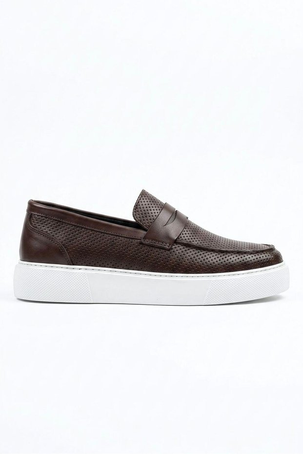 Gatte brown men's leather shoes