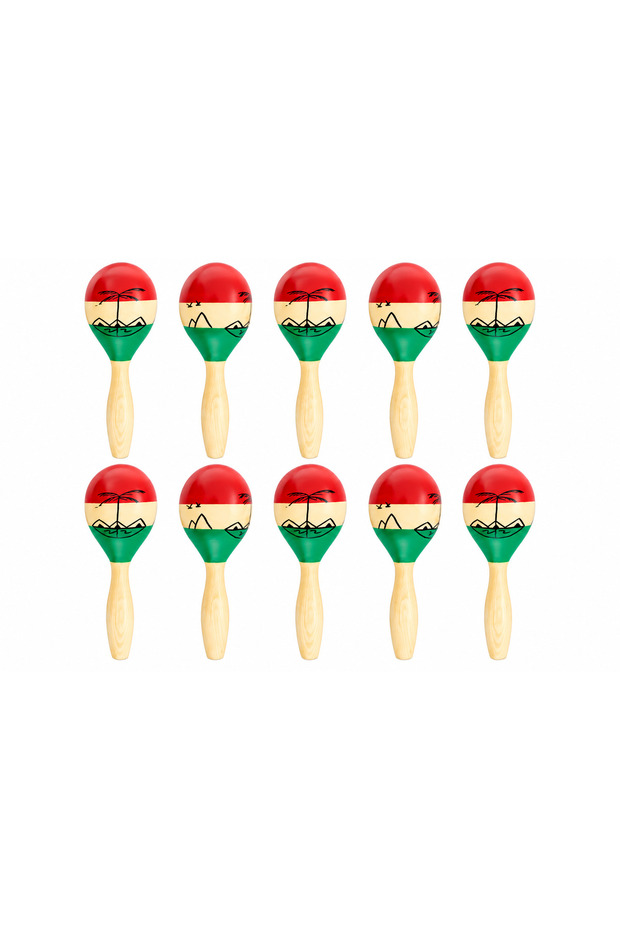 Maracas Set of 10, 5 Pairs Hand Percussion Musical Shakers with Easy-Grip Handles, Colourful Rhythm Instruments for Music Practice, Performances, Parties & Group Activities
