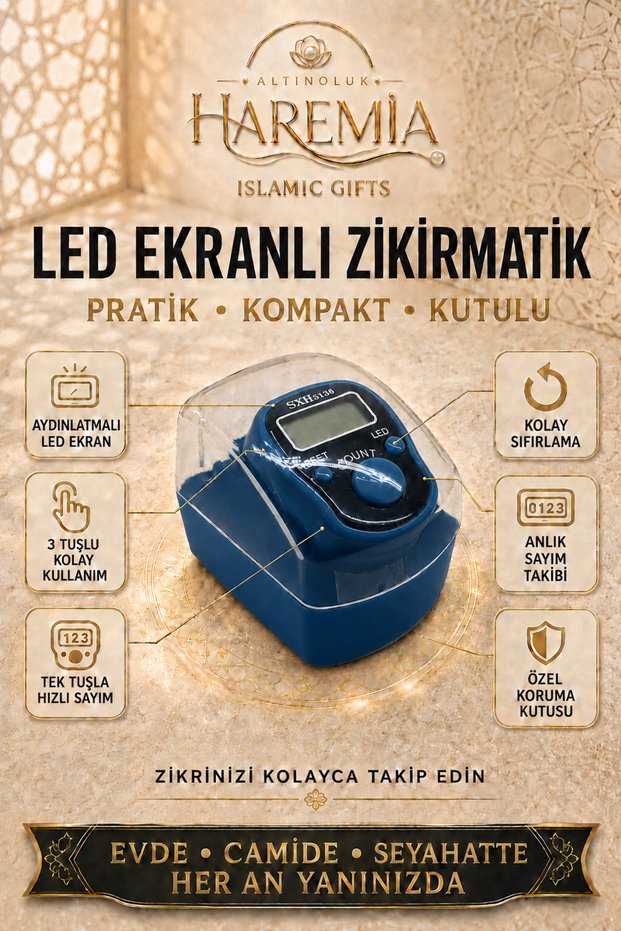 Special Boxed Led Zikirmatik | Digital Counter Mevlid Kandil Gift
